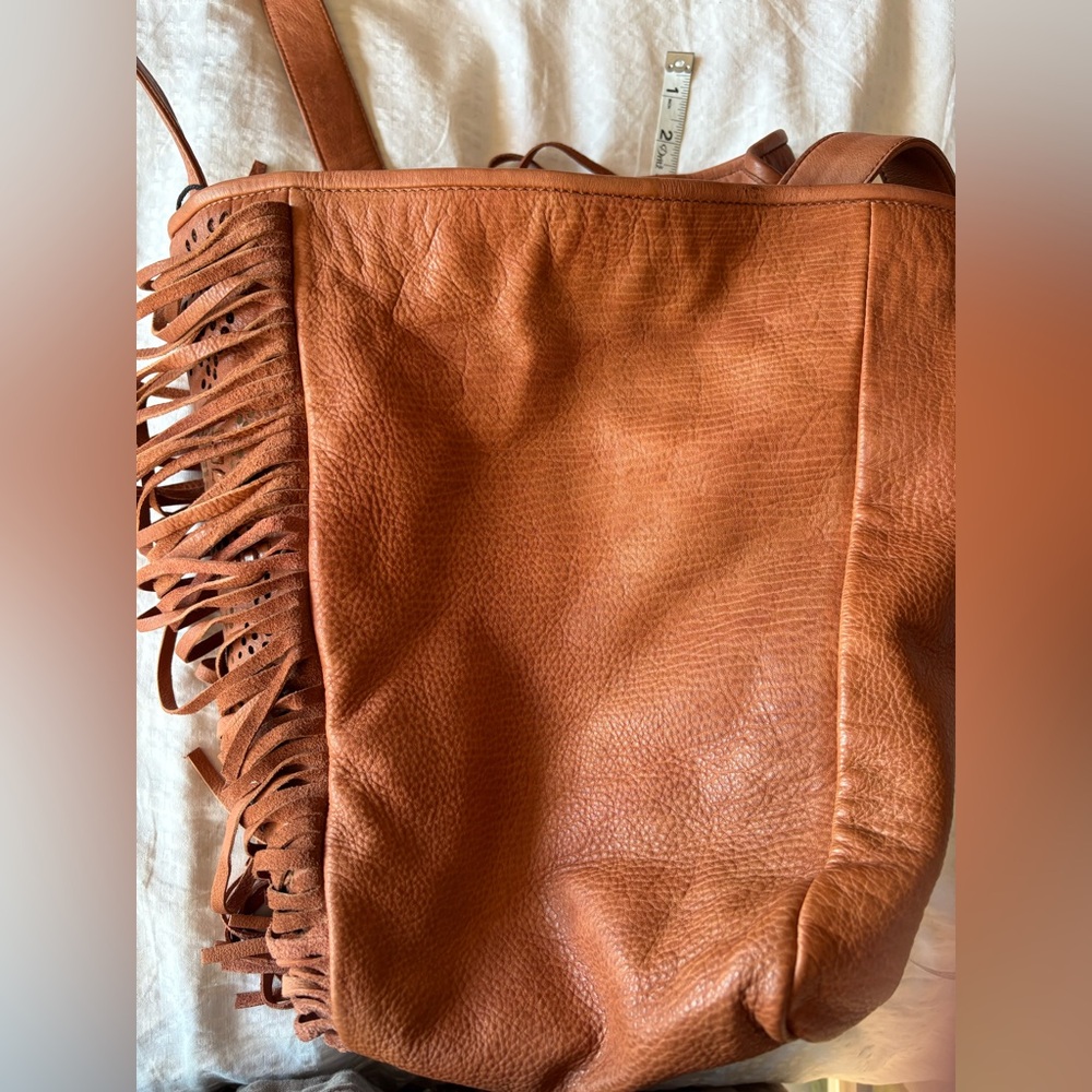 Frye Vivian Fringed Leather Tote Bag - Picture 10 of 16